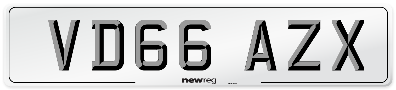 VD66 AZX Number Plate from New Reg